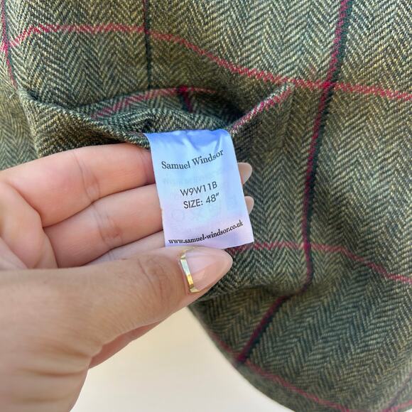 Samuel Windsor Suit Set Jacket Waistcoat Vest Wool Green Plaid 48R - Picture 11 of 12